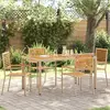 Image de vidaXL Chaises empilables de jardin 4 pc Marron et beige