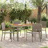 Image de vidaXL Chaises empilables de jardin 4 pcs Gris et marron