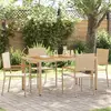 Image de vidaXL Chaises empilables de jardin 4 pcs Crème et marron