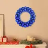 Image de vidaXL Couronnes de Boules de Noël 2 pcs Bleu 33 x 33 x 7 cm