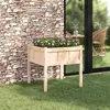 Image de vidaXL Cache-pot de jardin Nature 70 x 70 x 70 cm Bois de pin massif
