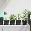 Image de vidaXL Pot à fleurs rond 50 pcs Noir Ø 10 x 8 cm Plastique