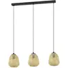 Image de EGLO DEMBLEBY suspension 3 lampes E27 acier noir et rotin naturel