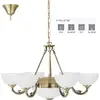 Image de EGLO Savoy - Suspension rétro classique Bronze - Verre blanc satiné - E14/E27