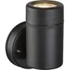 Image de Applique spot d'extérieur ronde en plastique - H. 12,2 cm - Noir