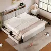 Image de Lit avec rangement 140x200 cm - Lit avec rangement - Beige
