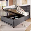 Image de Lit Coffre 90x200 cm - Lit Coffre Simple - Gris