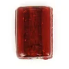 Image de Perle plate rectangulaire en verre - Rouge - 11 x 15 mm