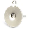 Image de Boucles d'oreille tige plateau rond avec anneau en métal - Nickel - 10 mm