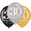 Image de 6 X Ballons En Latex Pour 30e Anniversaire 27,5cm (Noir,Gris,Jaune) 30 Ans - Neuf - Ballons 30 Ans