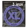 Image de D'addario Chromes Ecg24-3d, Filets Plats, Jazz Light, 11-50, 3 Jeux - Jeu Guitare Ãlectrique