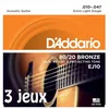 Image de D'addario Ej10-3d Bronze Extra Light, 10-47, 3 Jeux - Jeu Guitare Acoustique