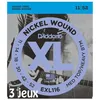 Image de D'addario Exl116-3d, Filets En Nickel, AiguÃ«s Medium/Graves Heavy, 11-52, 3 Jeux - Jeu Guitare Ãlectrique