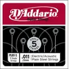 Image de D'addario Pl011-5, .011 - Pack De 5 Cordes Au DÃ©tail Acier Pur Guitare