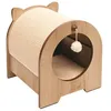 Image de Vesper meuble a griffer minou - 36 x 36,5 x 40,5 cm - marron clair - pour chat