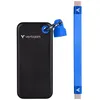 Image de Verbatim Pocket - SSD - 2 To - porte-clÃ© avec attachement Ã  cÃ¢ble - externe (portable) - M.2 - USB 3.2 Gen 2 (USB-C connecteur) - Noir/bleu