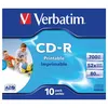 Image de Verbatim - 10 x CD-R - 700 Mo (80 min) 52x - surface imprimable par jet d'encre, surface imprimable large - boÃ®tier CD