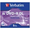 Image de Verbatim - 5 x DVD+R DL - 8.5 Go (240 minutes) 8x - argent mat - boÃ®tier CD