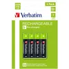 Image de Verbatim 49514 pile domestique Batterie rechargeable AAA Hybrides nickel-mÃ©tal (NiMH)