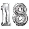 Image de Lot de 2 ballons aluminium chiffre argent 18 Taille Unique