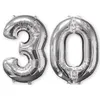 Image de Lot de 2 ballons aluminium 66 cm chiffre argent 30 Taille Unique