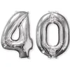 Image de Lot de 2 ballons aluminium chiffre 40 argent 66 cm Taille Unique