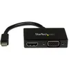 Image de StarTech.com Adaptateur audio / vidÃ©o de voyage - Convertisseur 2-en-1 Mini DisplayPort vers HDMI ou VGA - 1920x1200 / 1080p - Convertisseur vidÃ©o - DisplayPort - HDMI, VGA - noir