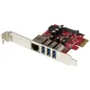 Image de StarTech.com Carte PCI Express Ã  3 ports USB 3.0 et 1 port Gigabit Ethernet avec UASP - Adaptateur PCIe 3x USB 1x GbE - Adaptateur USB / rÃ©seau - PCIe 2.0 profil bas - USB 3.0 x 3 + 1000Base-T x 1