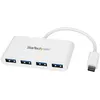 Image de StarTech.com Hub USB-C - Hub USB 3.0 Ã  4 ports compact - USB-C vers 4x USB-A - Adaptateur USB C - AlimentÃ© par bus - Blanc (HB30C4ABW) - Concentrateur (hub) - 4 x SuperSpeed USB 3.0 - de bureau