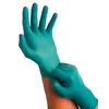 Image de Ansell TouchNTuff 92-600 Gants lÃ©gers en Nitrile avec bords roulÃ©s, Protection contre les Ã©claboussures et produits chimiques, Sans poudre, Taille 9, Vert Boite de 100 gants