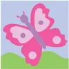 Image de Kit tapisserie XXL - Le papillon rose - 15 x 15 cm