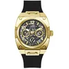 Image de Guess Prodigy Montre Homme Multifonction Acier DorÃ© Silicone Noir Gw0569g2