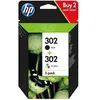 Image de HP 302 2-pack (X4D37AE) - Pack de 2 cartouches d'encre - noir, couleurs (cyan, magenta, jaune)