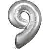 Image de BALLON ALUMINIUM CHIFFRE 9 86CM ARGENT