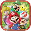Image de LOT 8 ASSIETTES CARREES en papier 18 cm SUPER MARIO - Amscan