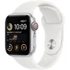 Image de Apple Watch SE (GPS + Cellular) - 2e gÃ©nÃ©ration - 40 mm - aluminium argentÃ© - Montre connectÃ©e avec bracelet sport - fluoroÃ©lastomÃ¨re - blanc - taille du bracelet : Normal - 32 Go - Wi-Fi, LTE, Bluetooth - 4G - 27.8 g