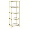 Image de ÃtagÃ¨re, Meuble de cuisine, Rangement 5 Niveaux, Colonne Salle de bain, pour salon, Chambre, Bureau, en verre TrempÃ©, Cadre en acier