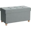 Image de Banc de rangement rembourrÃ© pliable, Gris Clair