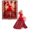 Image de Barbie Joyeux NoÃ«l 2024 - Barbie Signature - PoupÃ©e Blonde Avec Jupe Ã Carreaux