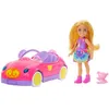 Image de Barbie Chelsea Barbie- et son Cabriolet-Coffret poupÃ©e blonde, ours en peluche