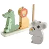 Image de Fisher-Price Fisher-Price-Animaux En Bois Ã Empiler Et Trier, 10 PiÃ¨ces
