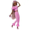 Image de Barbie Fashionistas Barbie-Deluxe Style-PoupÃ©e Barbie Ã  combinaison rose tissu doux
