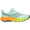 Image de Saucony - Chaussures de trail - Peregrine 16 Aqua/Citron pour Femme - Taille 37 - Bleu