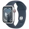 Image de Apple Watch Series 9 GPS + Cellular - BoÃ®tier Aluminium 41 mm Argent Bleu Orage - Bracelet S/M