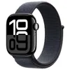 Image de Apple Watch Series 10 (GPS) - 42 mm - aluminium noir jais - Montre connectÃ©e avec bracelet sport - deux couches de matiÃ¨res textiles tissÃ©es - encre - taille du poignet : 130-200 mm - 64 Go - Wi-Fi 4, UWB, Bluetooth - 30 g