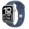 Image de Apple Watch Series 10 GPS 46mm Boîtier en Aluminium Argent avec Bracelet Sport Denim - M/L en occasion ou reconditionné