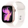 Image de Apple Watch Series 11 GPS + Cellular 42mm Boitier en Aluminium Or Rose avec Bracelet Sport Rose Tendre S/M