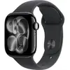 Image de Apple Watch Series 11 GPS + Cellular 42mm Boitier en Aluminium Noir de Jais avec Bracelet Sport Noir M/L