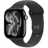 Image de Apple Watch Series 11 GPS + Cellular 46mm Boitier en Aluminium Noir de Jais avec Bracelet Sport Noir M/L
