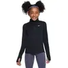 Image de Veste de survêtement demi-zippé Dri-FIT fille Nike Noir 10/12 ans FD2853-010